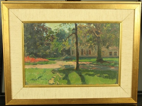 Schilderij met voorstelling van parklandschap met landhuis